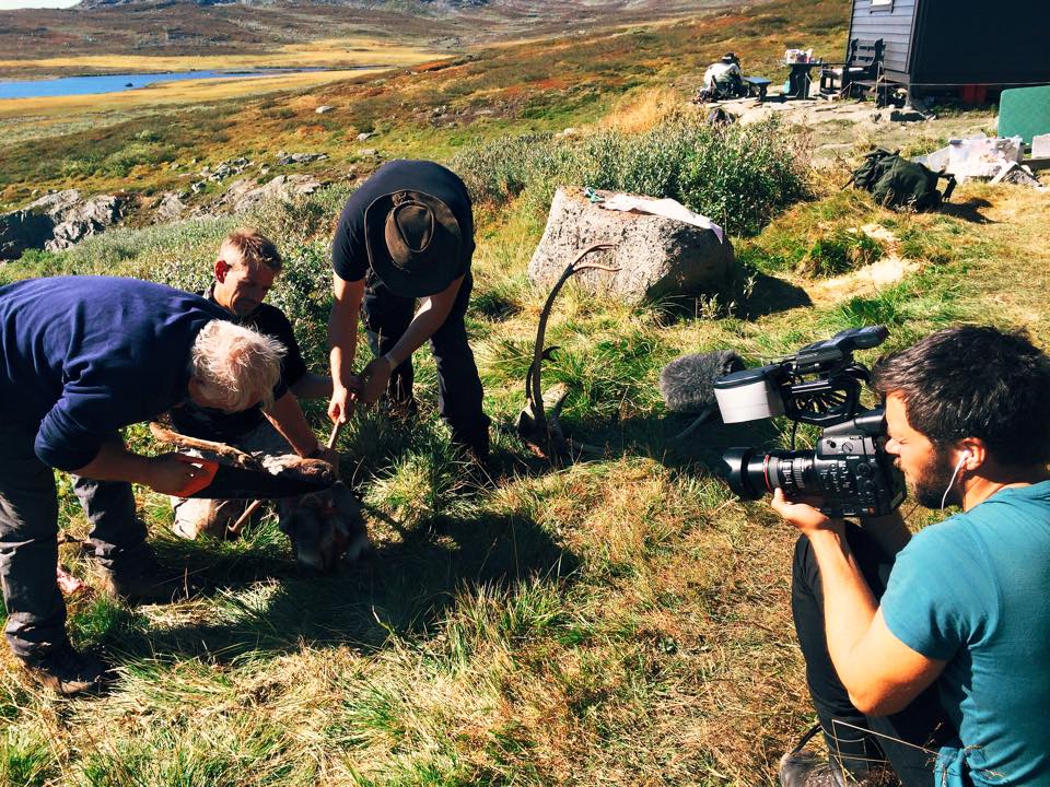 Stian Servoss, Leif Einar Lothe aka. Lothepus, Joar Førde shooting season 2 of Fjorden Cowboys