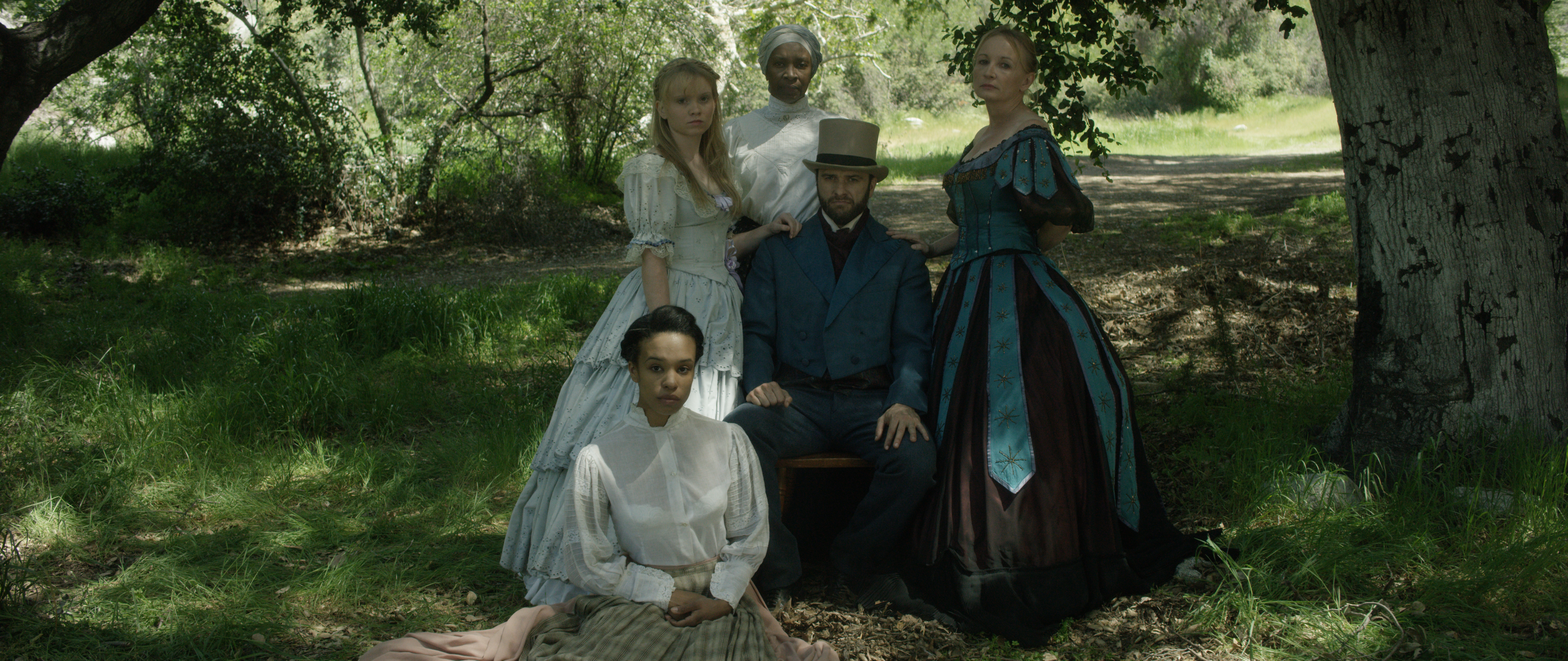 On the set of Verona in the San Gabriel Mountains. Family portrait.