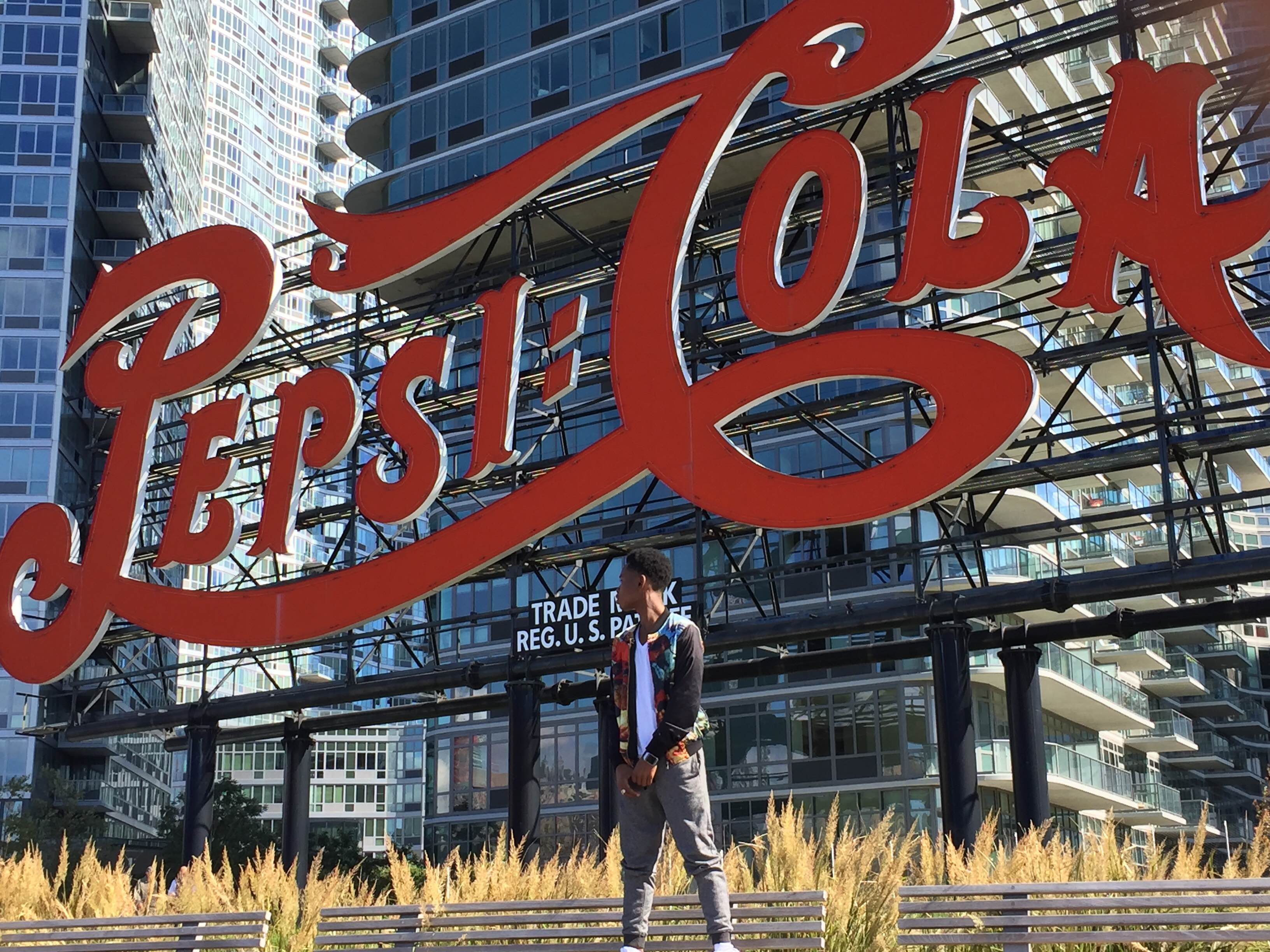 Javon Jones at Pepsi-Cola Sign