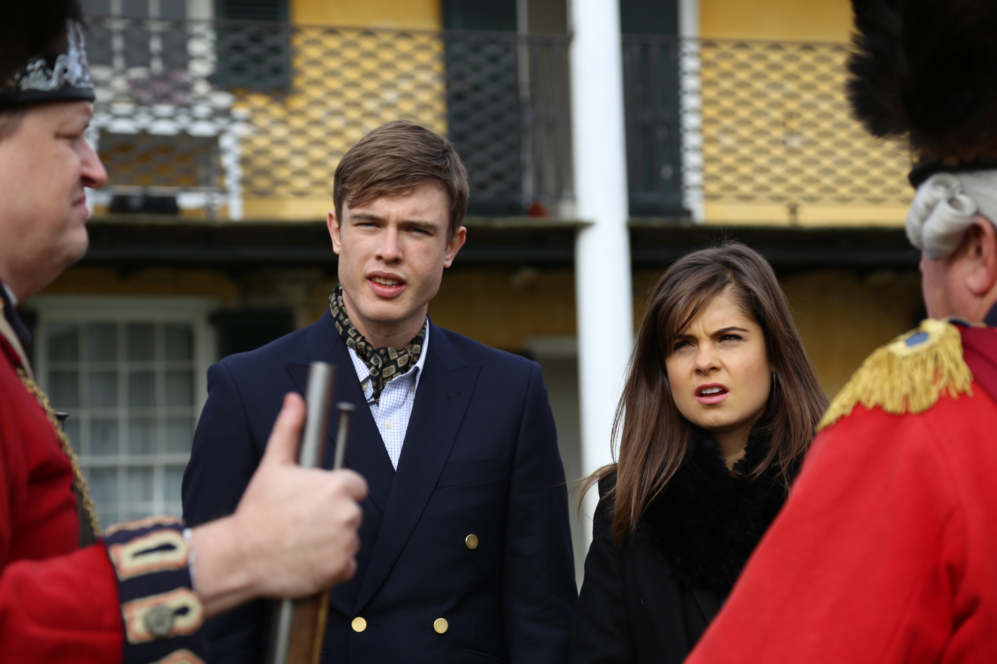 Still of Amy Hoggart and Ed Gamble in Almost Royal (2014)