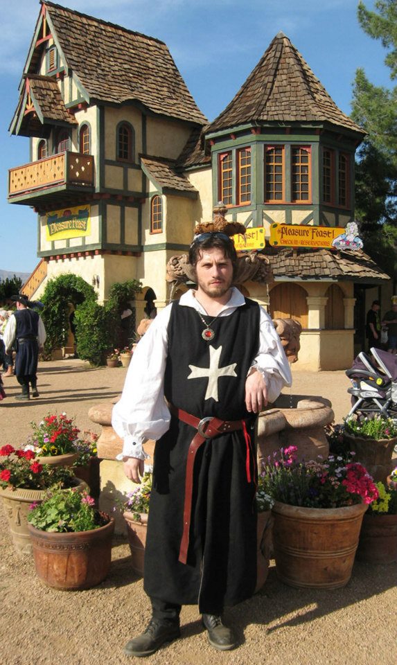 Medieval wardrobe with beard.