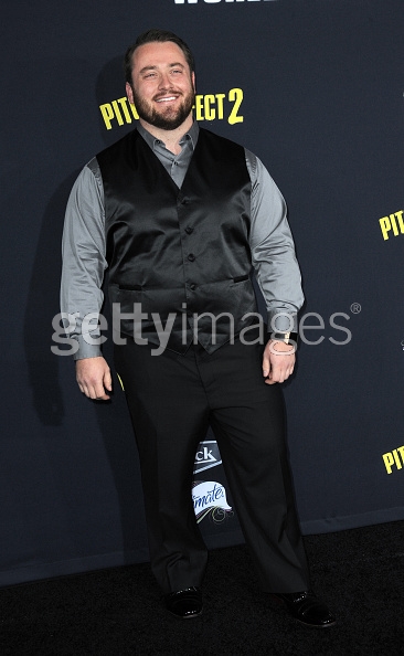 Actor Joe P Harris arrives for the premiere Of Universal Pictures' 'Pitch Perfect 2' held at Nokia Theatre L.A. Live on May 8, 2015 in Los Angeles, California.