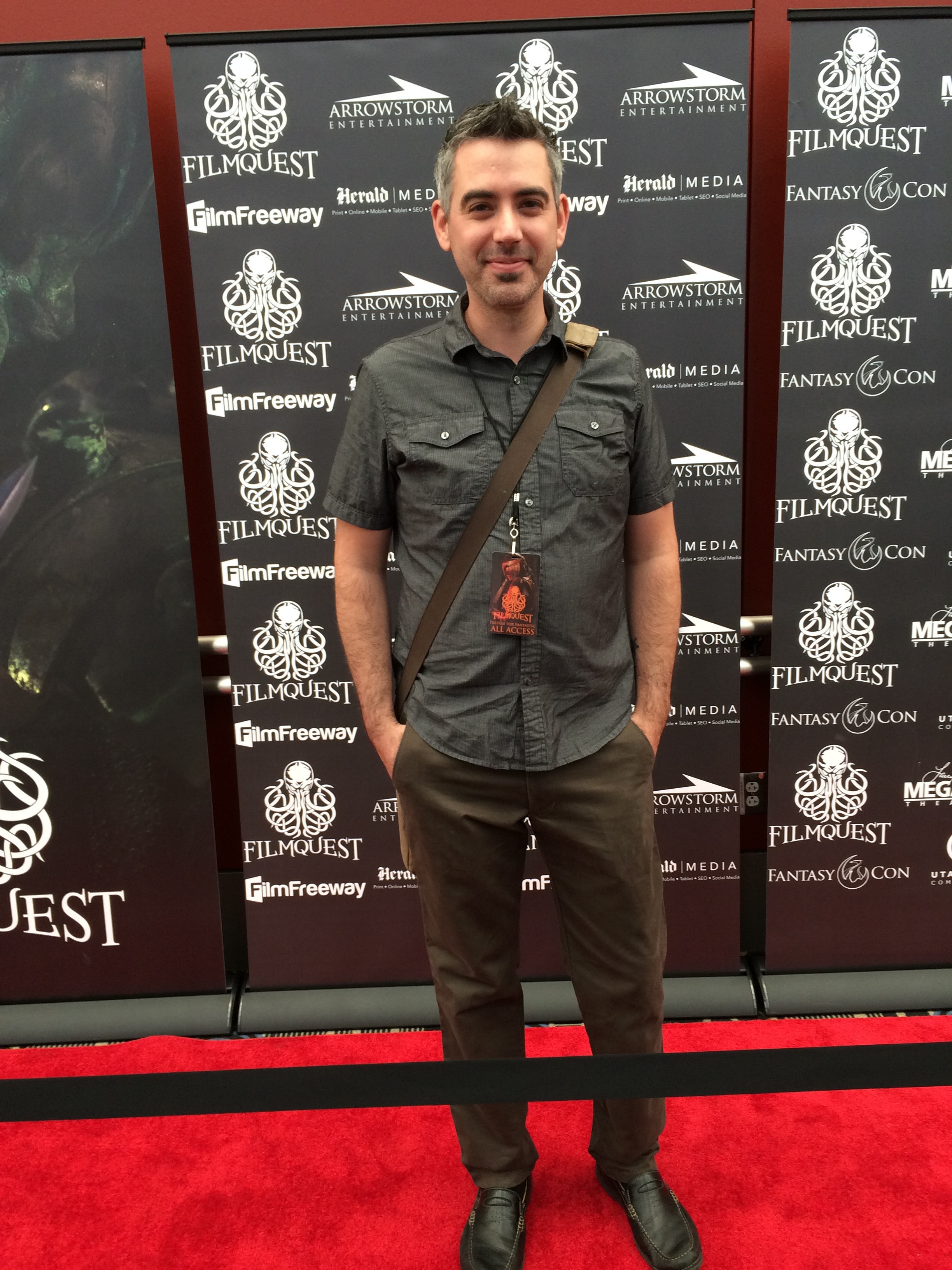 Adam C Sager on the red carpet at the 2014 FilmQuest Film Festival in Salt Lake City, Utah.