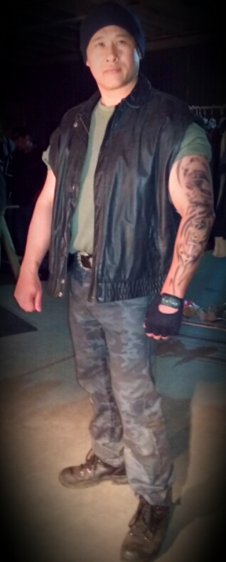 Rick Lee as a Motorcycle Biker all tatted up...