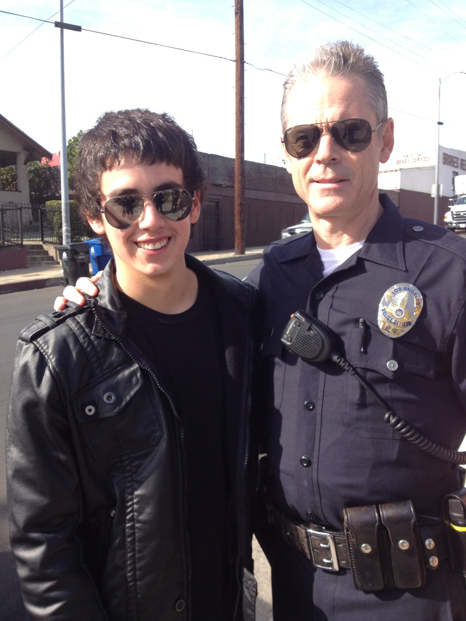 Dominic Quarto, C. Thomas Howell on the set of Southland