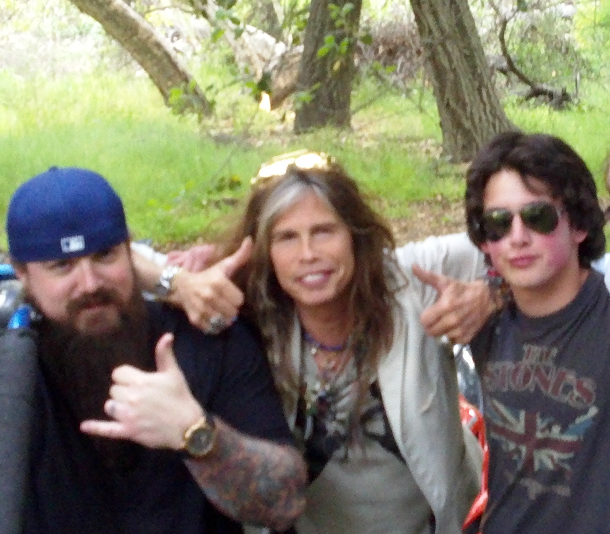 Director Casey Tebo, Steven Tyler, Dominic Quarto April 2013