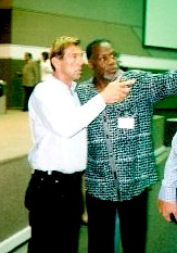 Bob DeBrino & actor Danny Glover for the 4th World Congress On Culture and Development Havana, Cuba. Bob's Bolivar Presentation