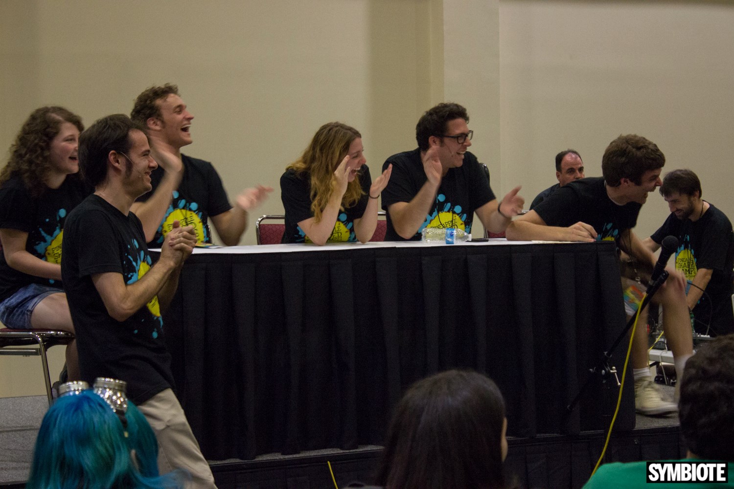 Jake Steward live on a panel at Supercon in Miami, FL; with other cast members from comedy troupe Pineapple-Shaped Lamps.