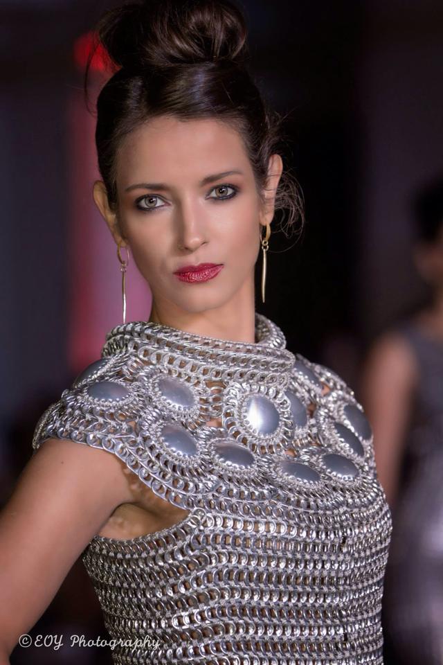 Tatiana Junqueira modeling for Margarete Artes at the NYC Latin Expo Show '14.