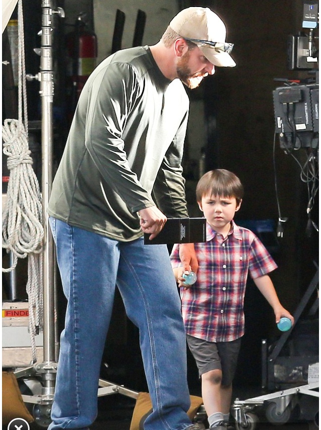 Aidan on set with Bradley Cooper filming American Sniper