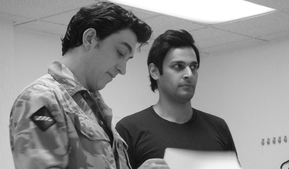 Actors Ryan John Monaghan and Atta Yaqub - rehearsals - A Game Of Soldiers Edinburgh Fringe
