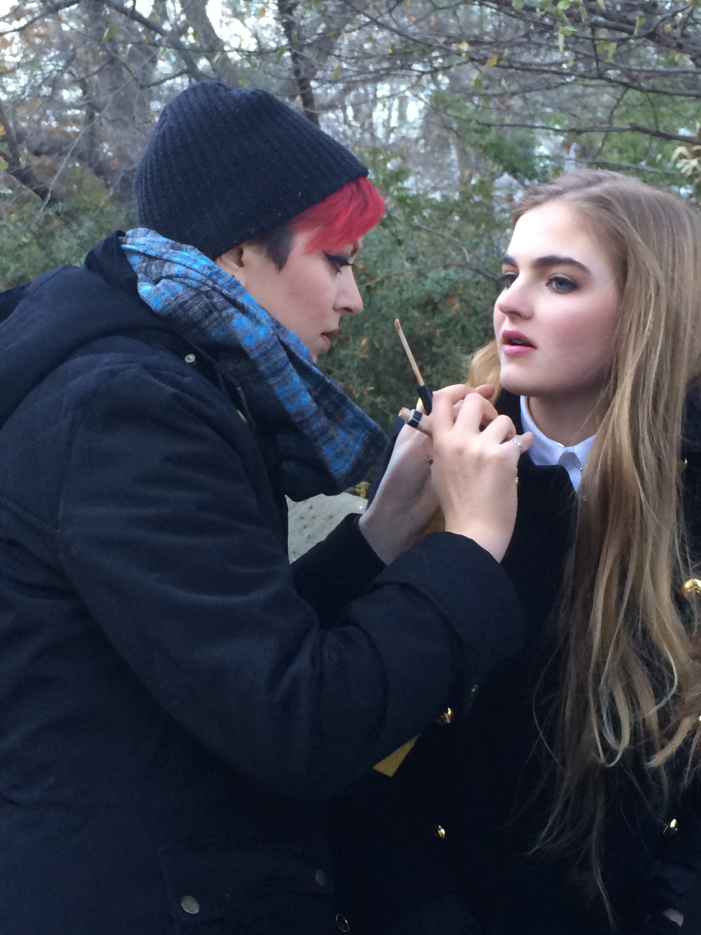 Getting a little touch up on set of 