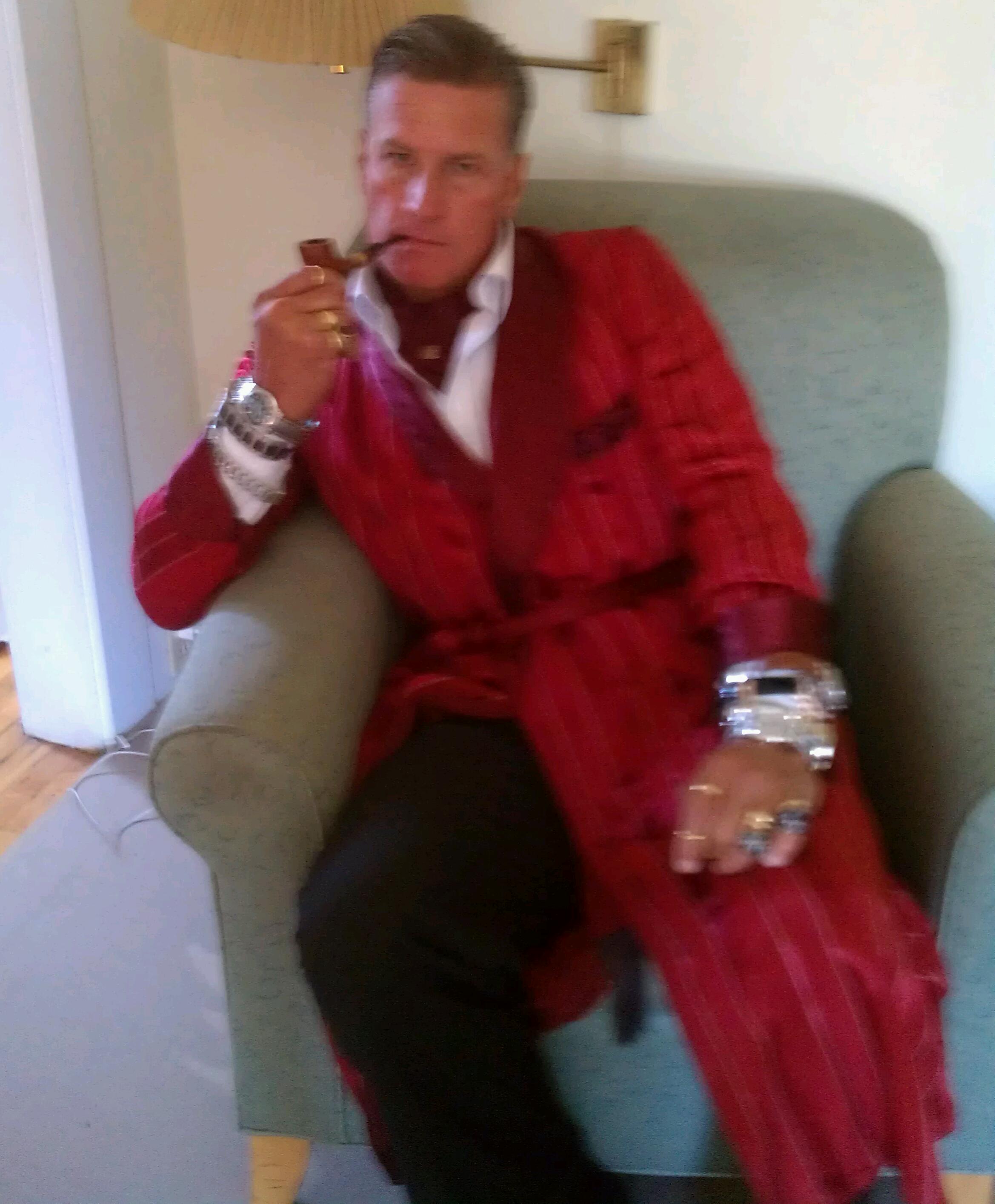 Playing Youn Hugh Heffner..