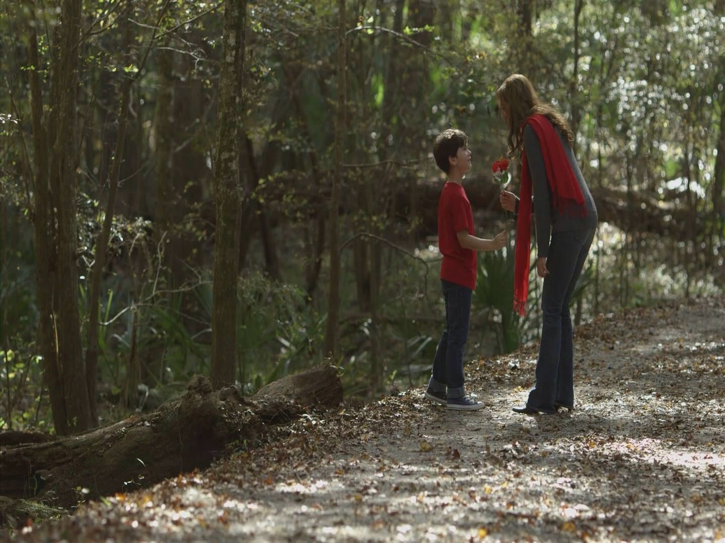 One the set of Cam with his mother.