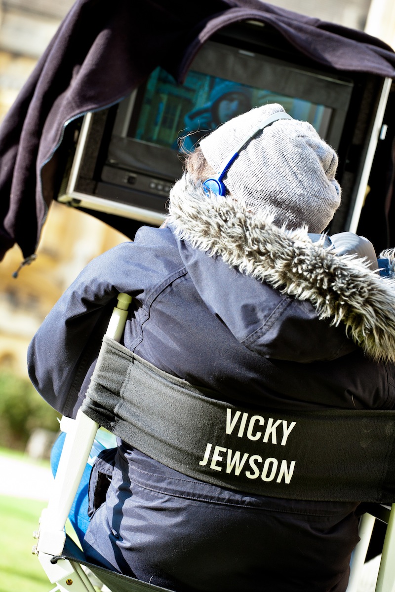 Vicky on set of Born of War
