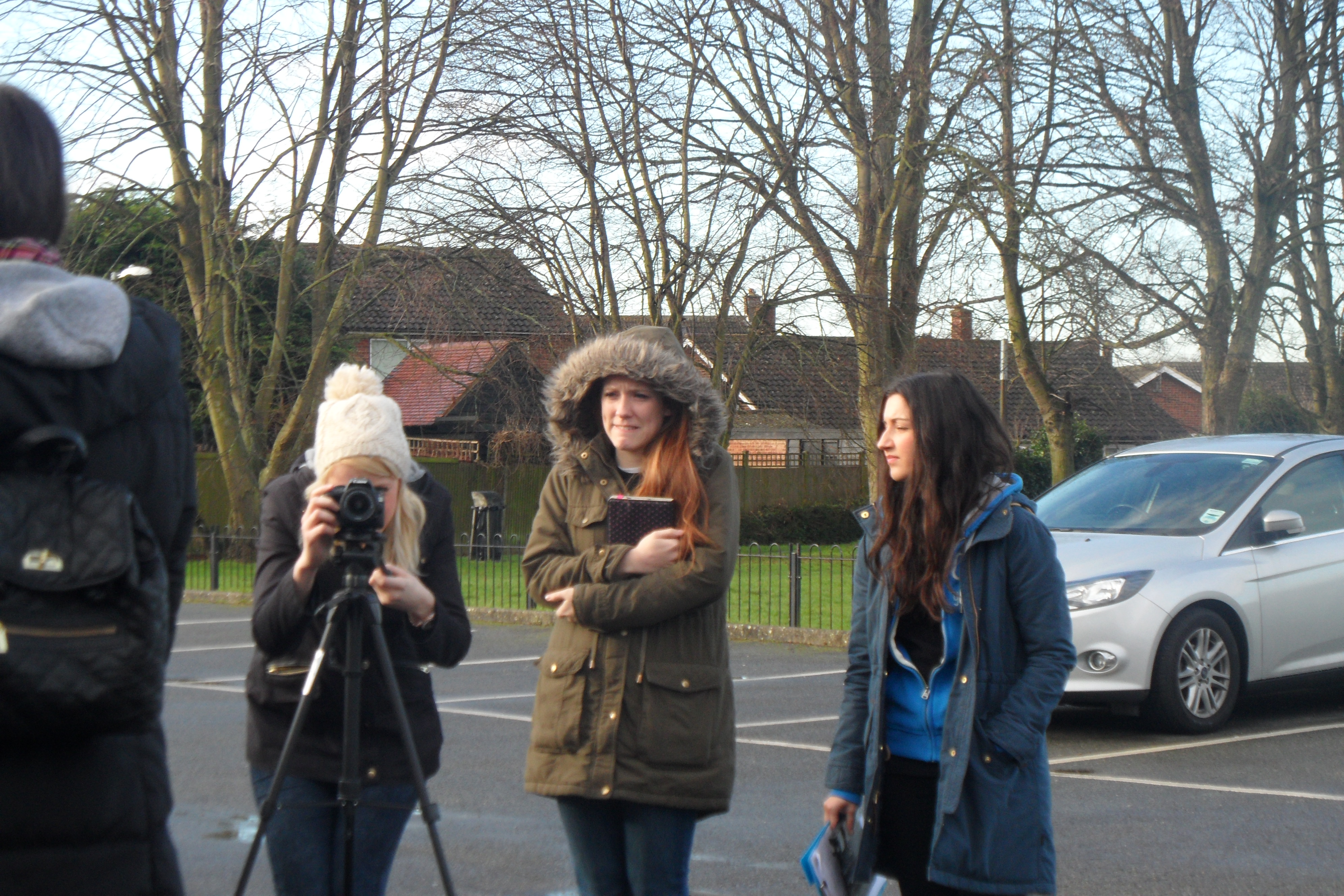 Caris Rianne, Hannah Bury and Eva Edmondo on set of Demi (2015)