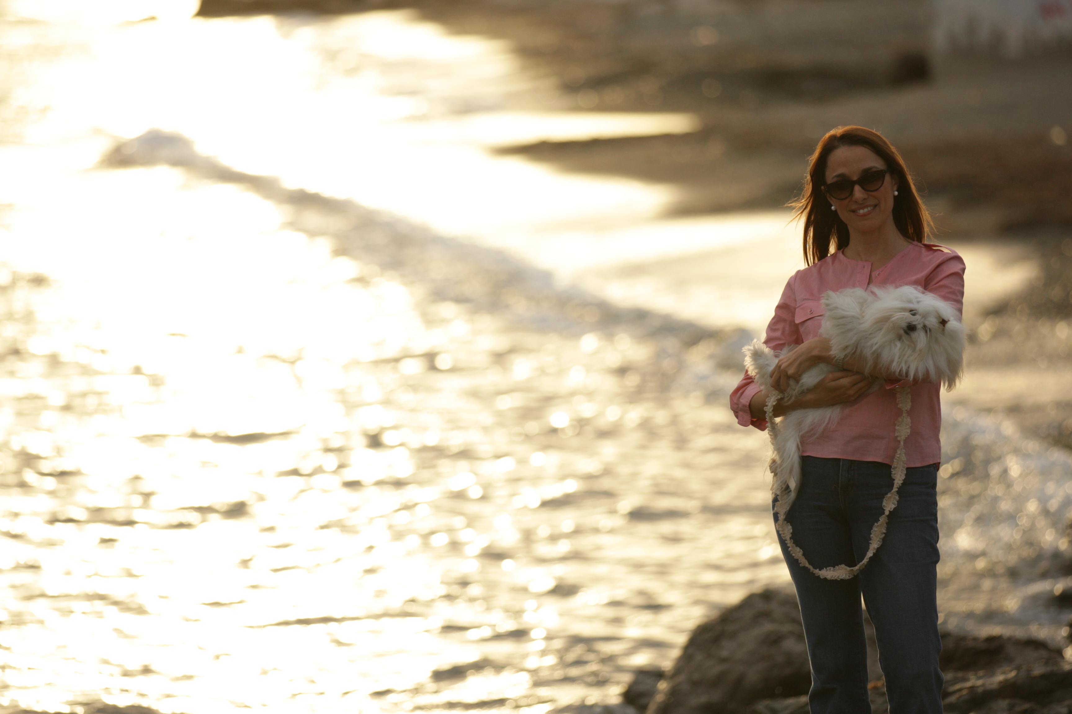 Alice with Motica on the beaches of Puerto Rico.