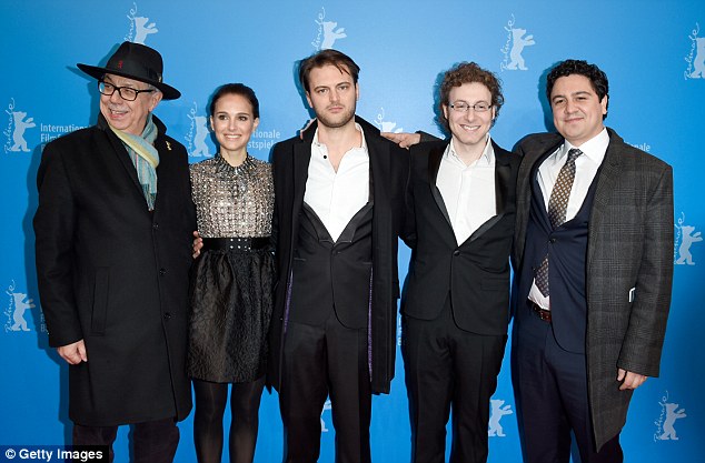 Dieter Kosslick, Natalie Portman, Jack Pettibone Riccobono, Nicholas Britell, and Shane Omar Slattery-Quintanilla at the Berlin Film Festival Premiere of The Seventh Fire.