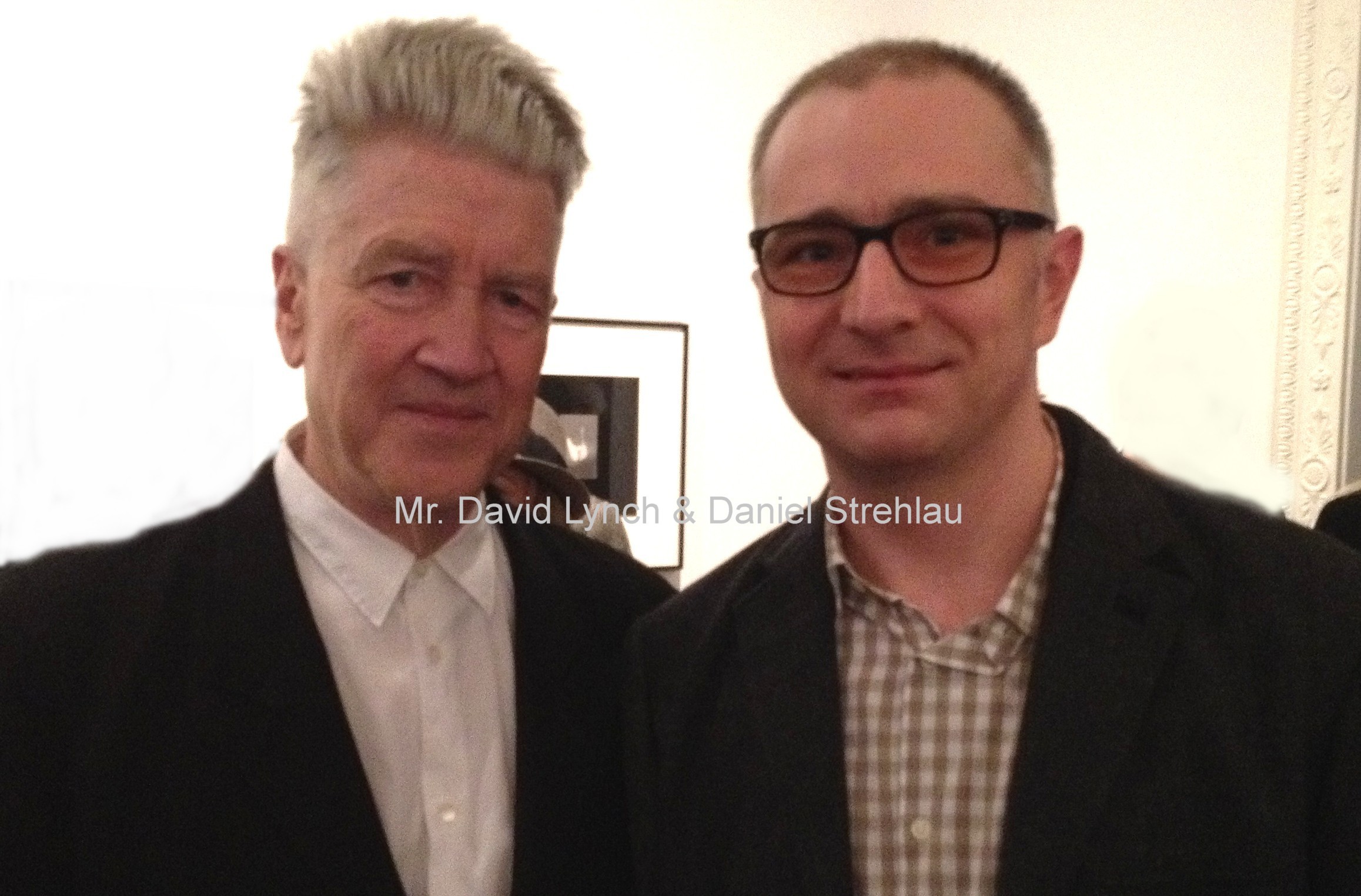 David Lynch and Daniel Strehlau after the conversation about the positive authorization of usage of the sequence from BLUE VELVET movie in the BROOKLYN narrative feature production project by Daniel Strehlau.