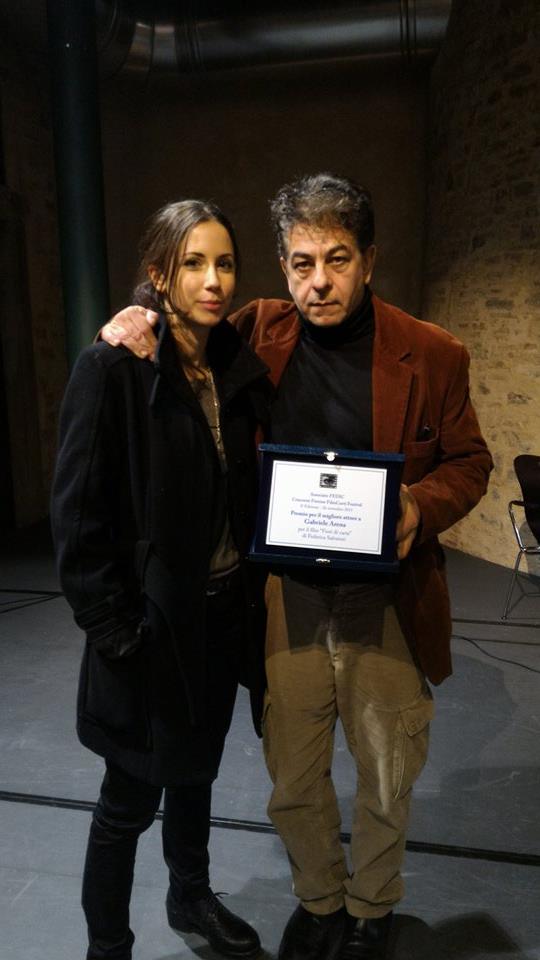 26 december 2015 Florence - Gabriele Arena with his Director Federica Salvatori. 2 ' Florence FilmCorti Festivall - All finalists 