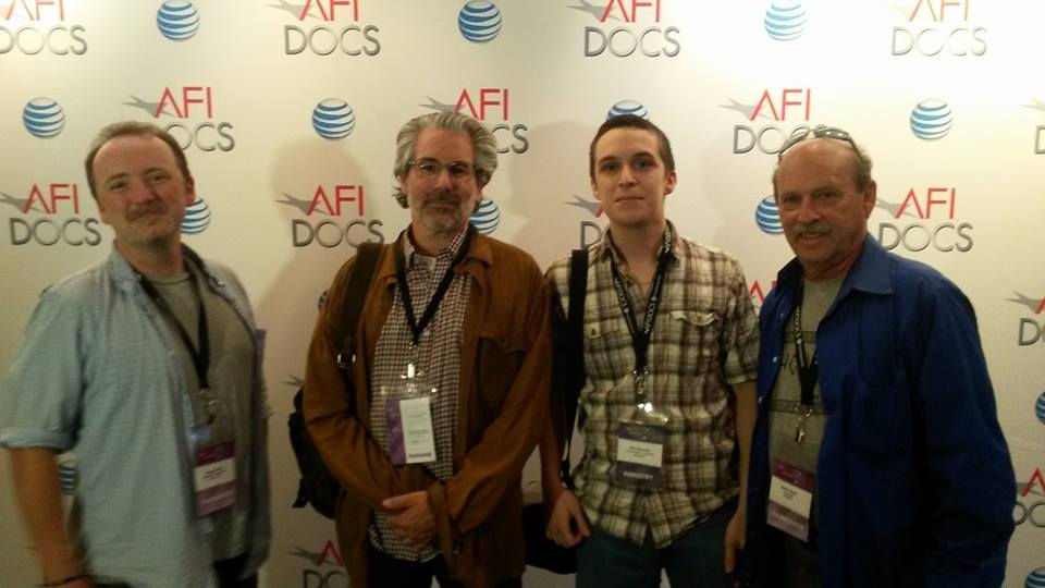 Left to right: Doug Blush (editor), Director Paul Lazarus (director), Mike Pachulski (social media coordinator), and Barry Opper (producer).