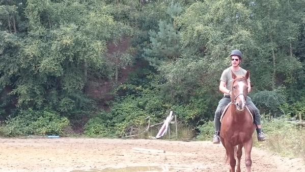 Jamie goes riding regularly, very useful for costume dramas.