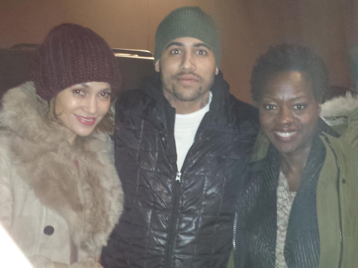With Jennifer Lopez and Viola Davis on set of 