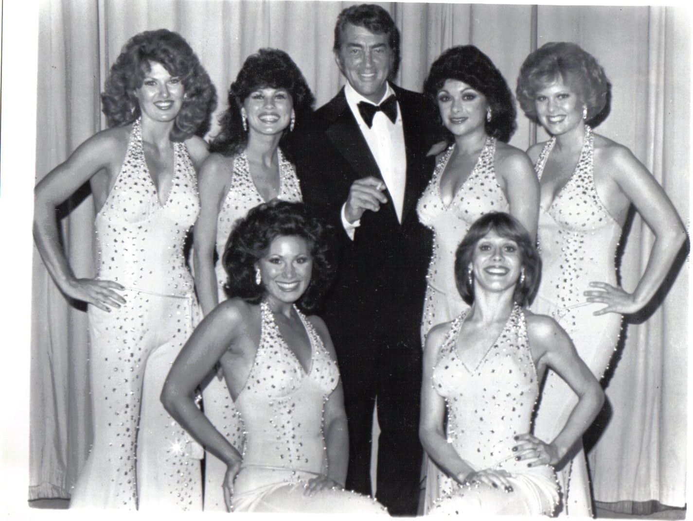 Golddiggers with Dean Martin in the 1970's Robyn Whatley, Me, Joyce Garro, Linda Eichberg, Maria Lauren, Peg Gohl.