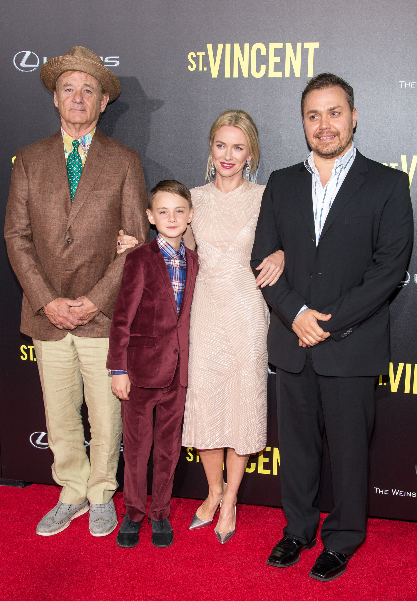 Bill Murray, Theodore Melfi, Naomi Watts and Jaeden Lieberher at event of St. Vincent (2014)