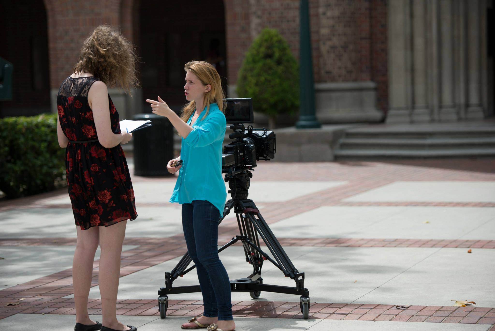 Jenna Suru and Jennifer Nicole Stang on set of BRAKES by Royal Jacks