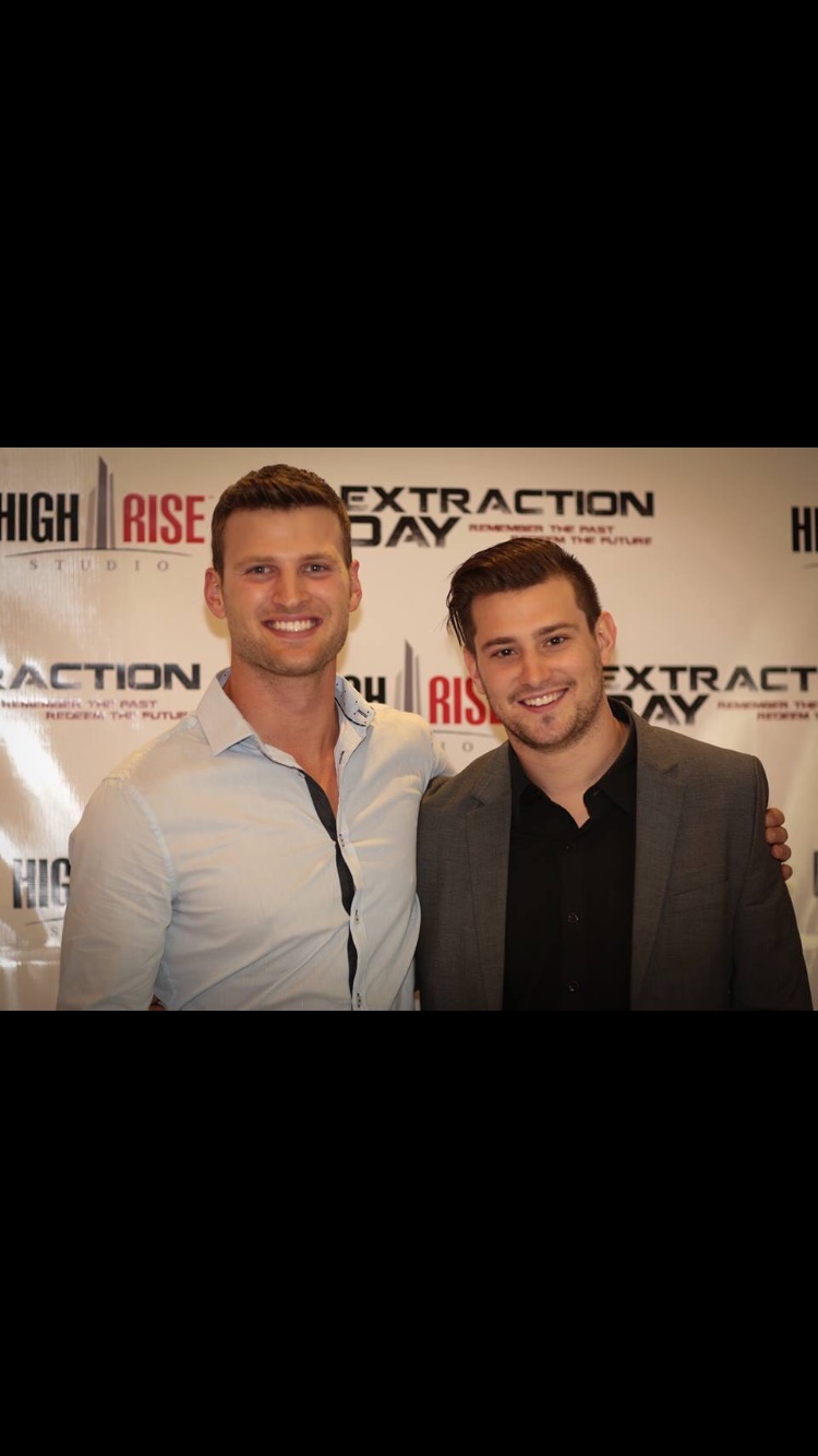 Jeremy Ninaber and Ethan Mitchell at Exctractiondsy private screening