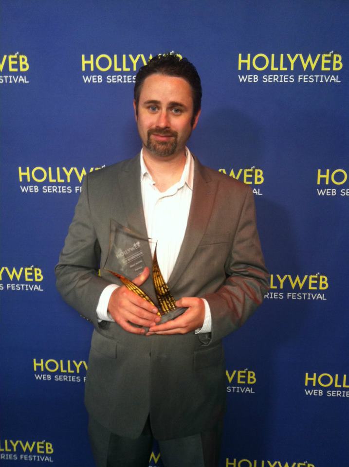 Ed winning Best Actor at Hollyweb Festival in 2013