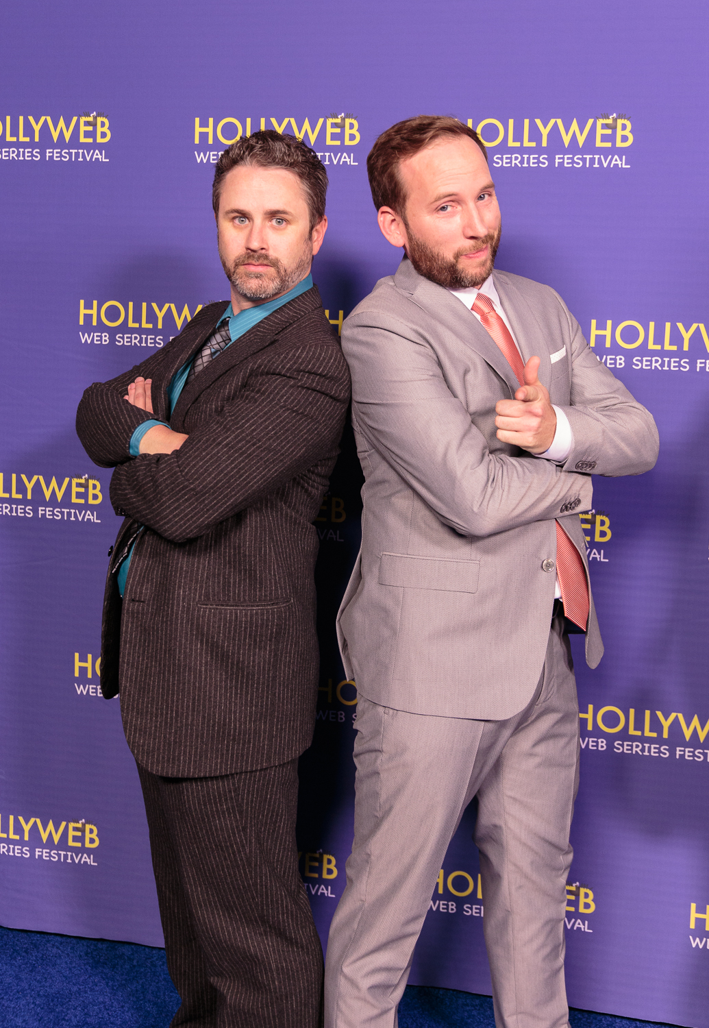 Ed Robinson with co-host Ron Hanks at the 2015 Hollweb Festival Awards