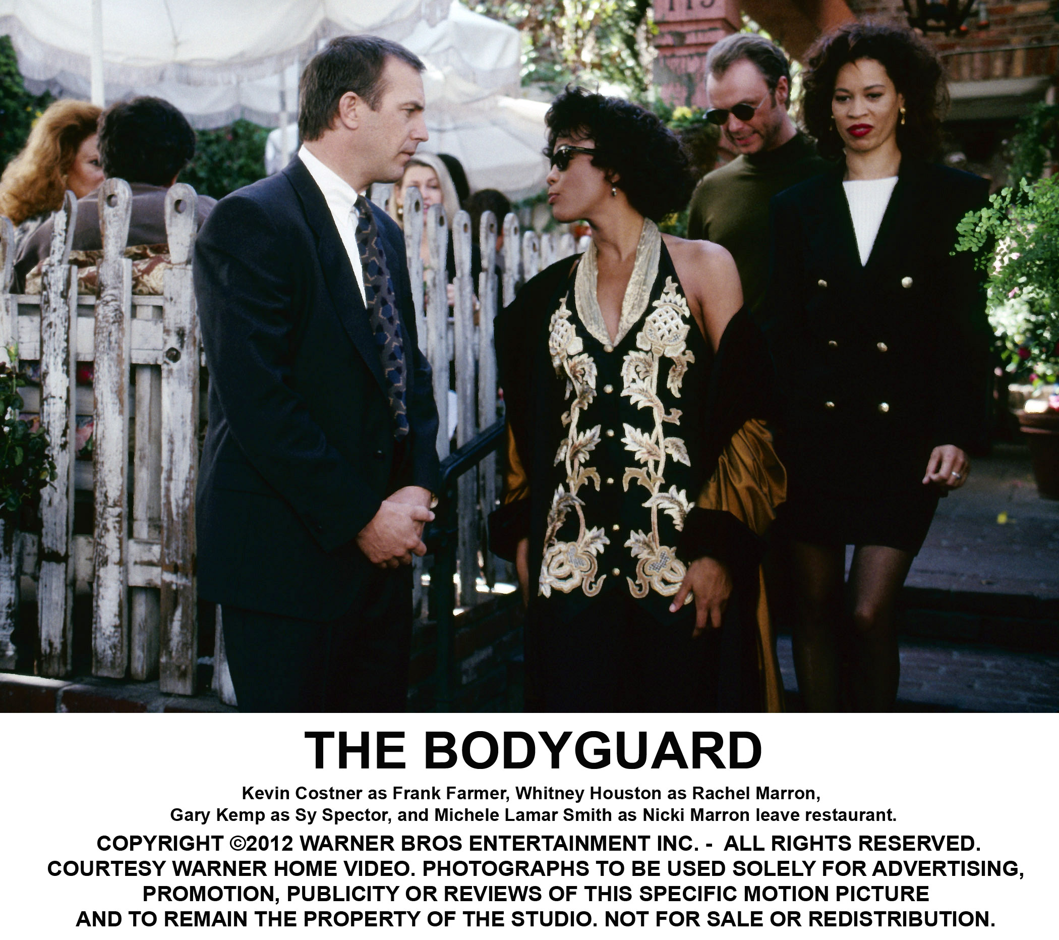 Still of Kevin Costner, Whitney Houston, Gary Kemp and Michele Lamar Richards in The Bodyguard (1992)