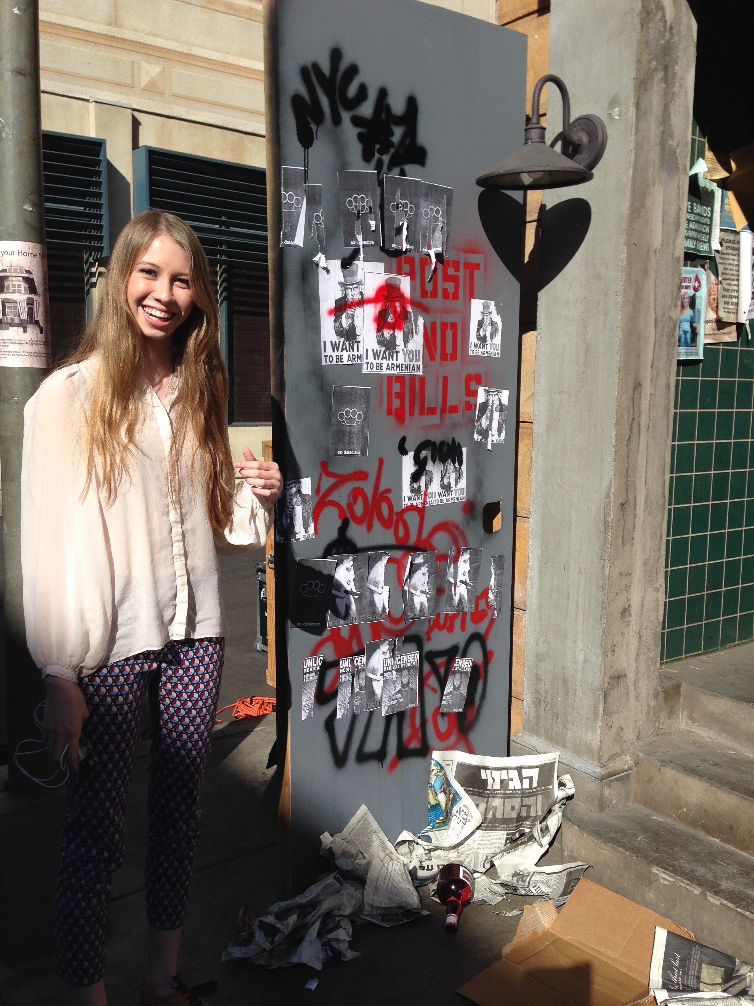 Elise Metcalf on set of The Giving Tree