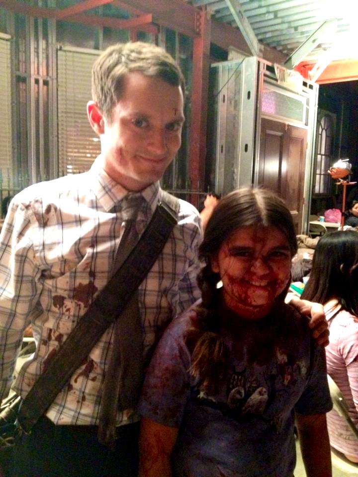 On the set of Cooties with Elijah Wood