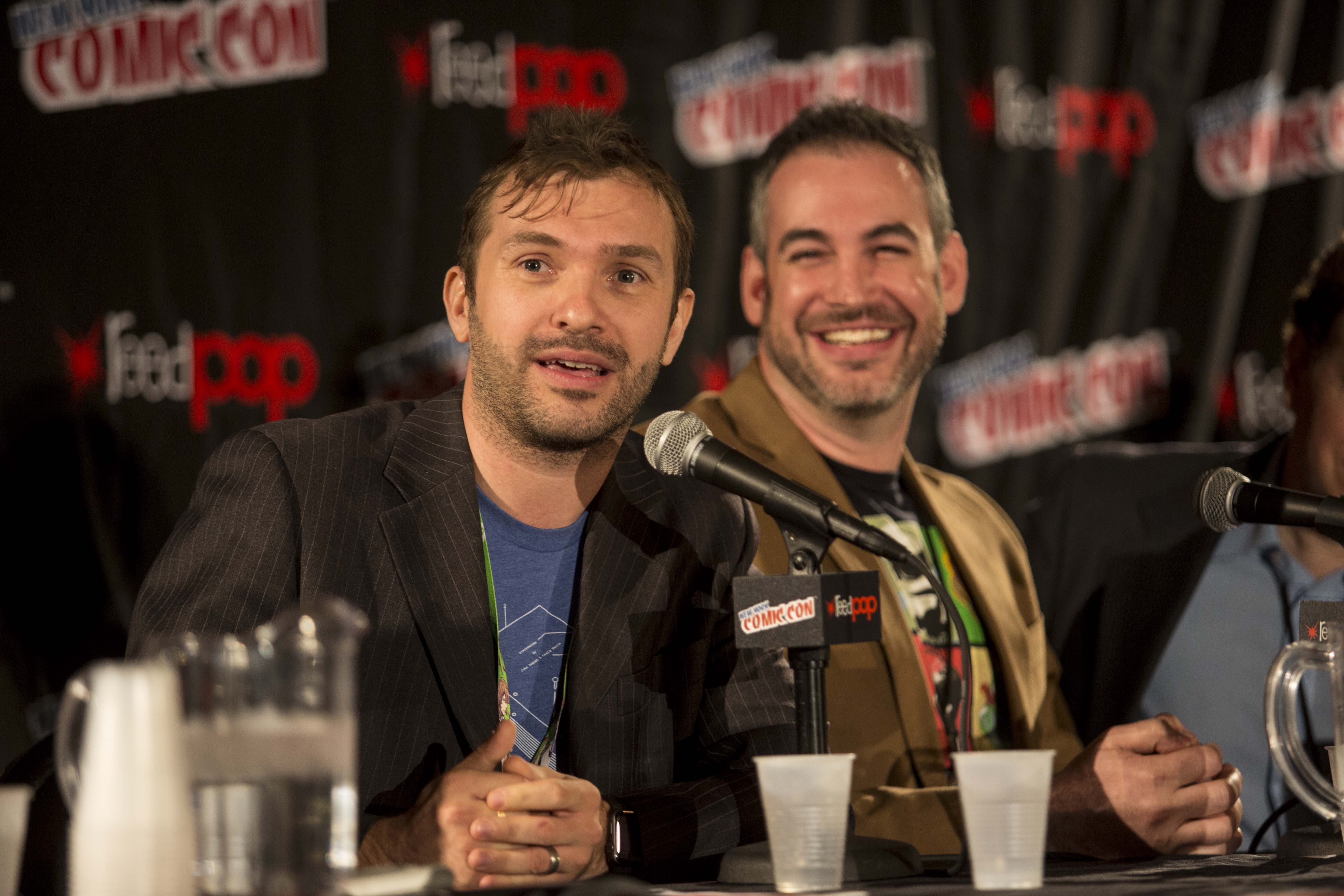Jake Thornton and Ben Lustig at T.H.U.N.D.E.R. Agents panel, New York Comic Con 2015.