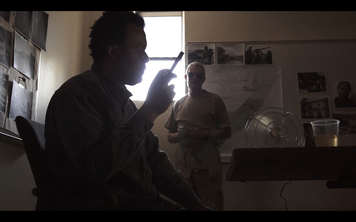 Being interrogated by American Soldier. In the Movie The Genocide.