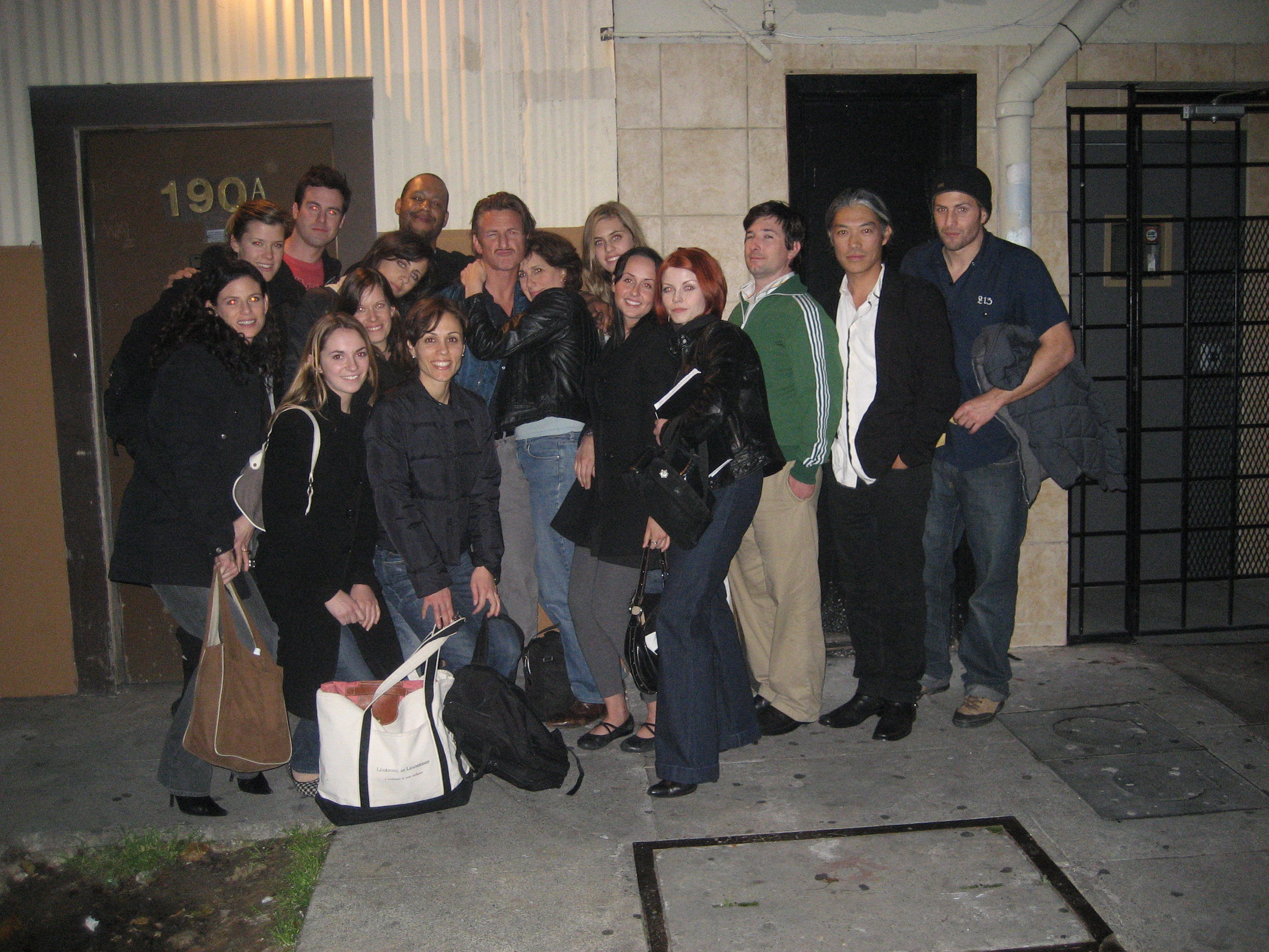 Sean taking a picture with our master class members at Shelley Mitchell Acting Studio