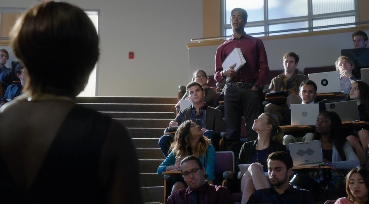 Still photo of Karen Cabrera (beside Jack Falahee), Viola Davis and Alfred Enoch for How To Get Away With Murder.