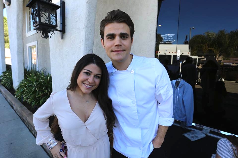 Stephanie Shamie and Paul Wesley on the set of Mothers and Daughters.