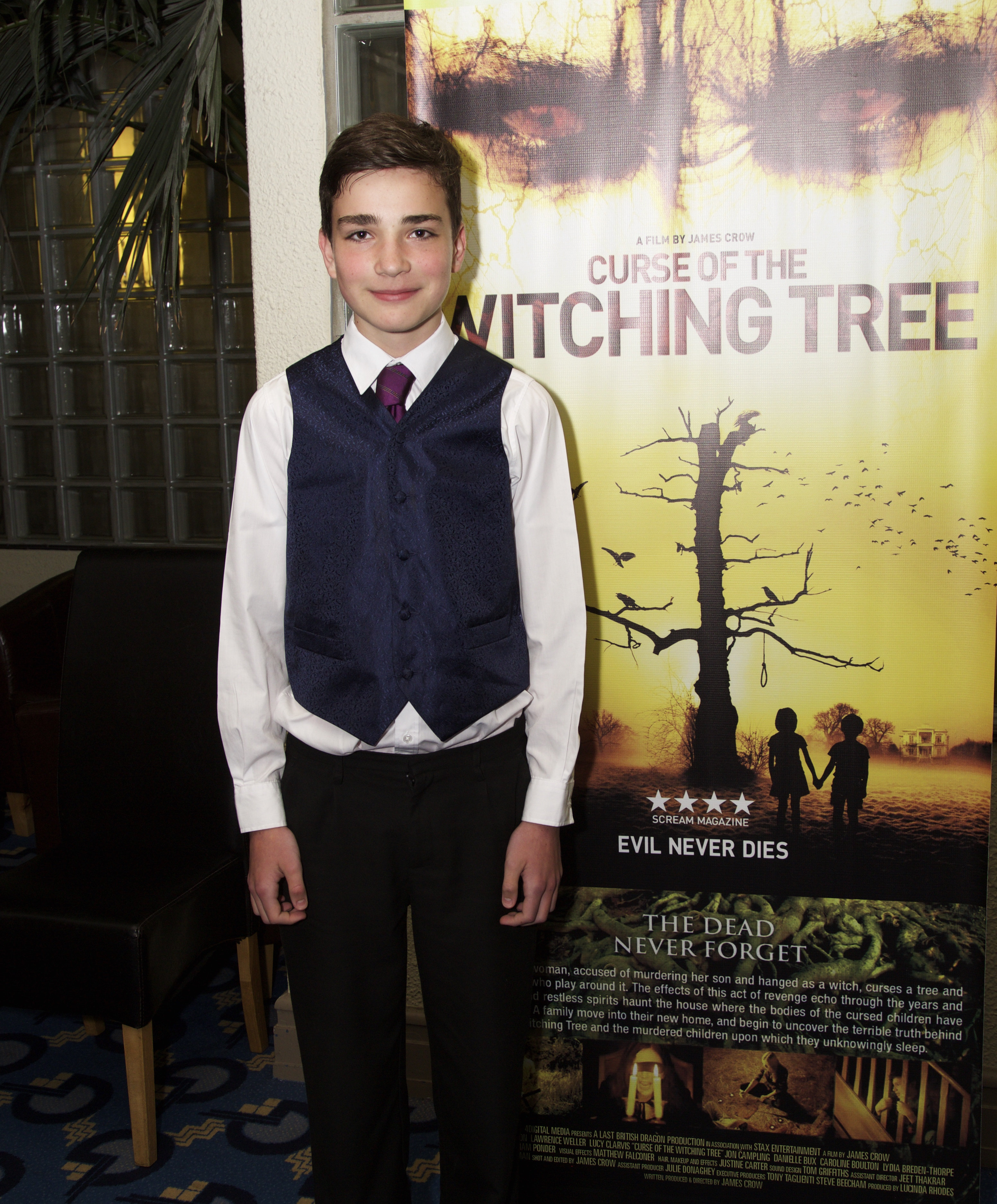 The Witches son Ulric played by Elliott Odom at Curse of the Witching Tree premiere