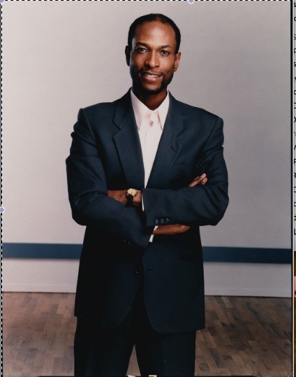 Gregory in a modeling session with Getty Images for an African campaign.