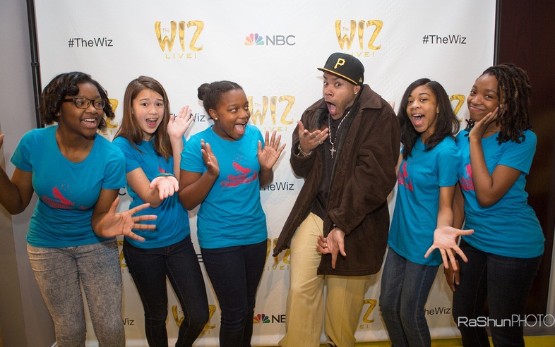 PT and Ron Clark Academy student participants in the Saving Our Daughters program at an event for The Wiz Live!