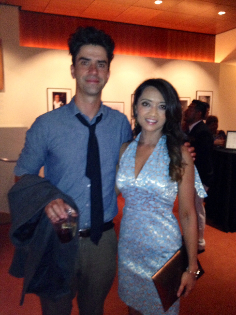 with actor Hamish Linklater at the Woody Allen's 'Magic in the Moonight' movie premiere