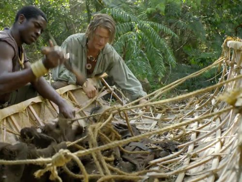 Still of Philip Winchester and Tongayi Chirisa in Crusoe (2008)