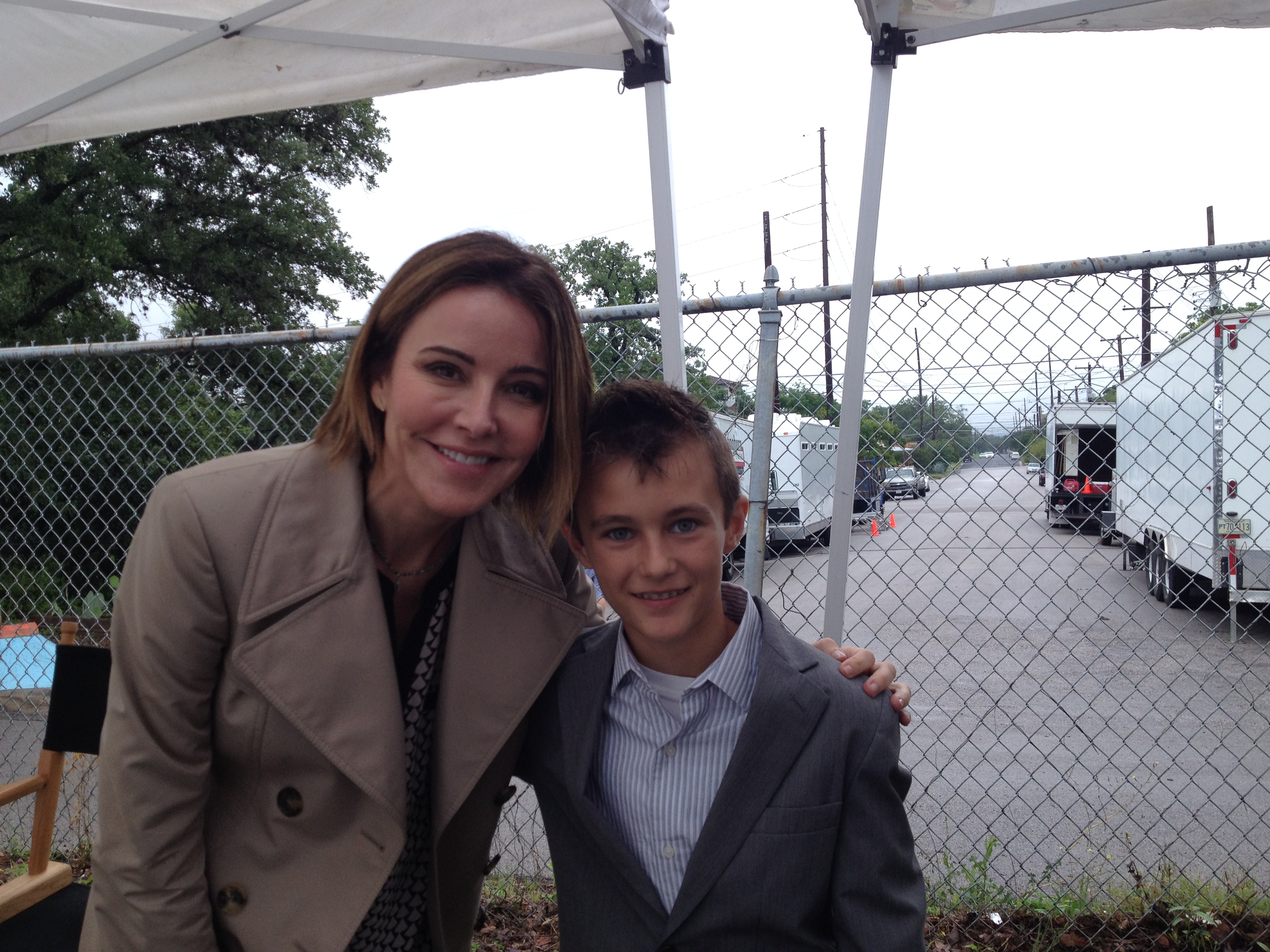 Trent and Christa Miller on set of 