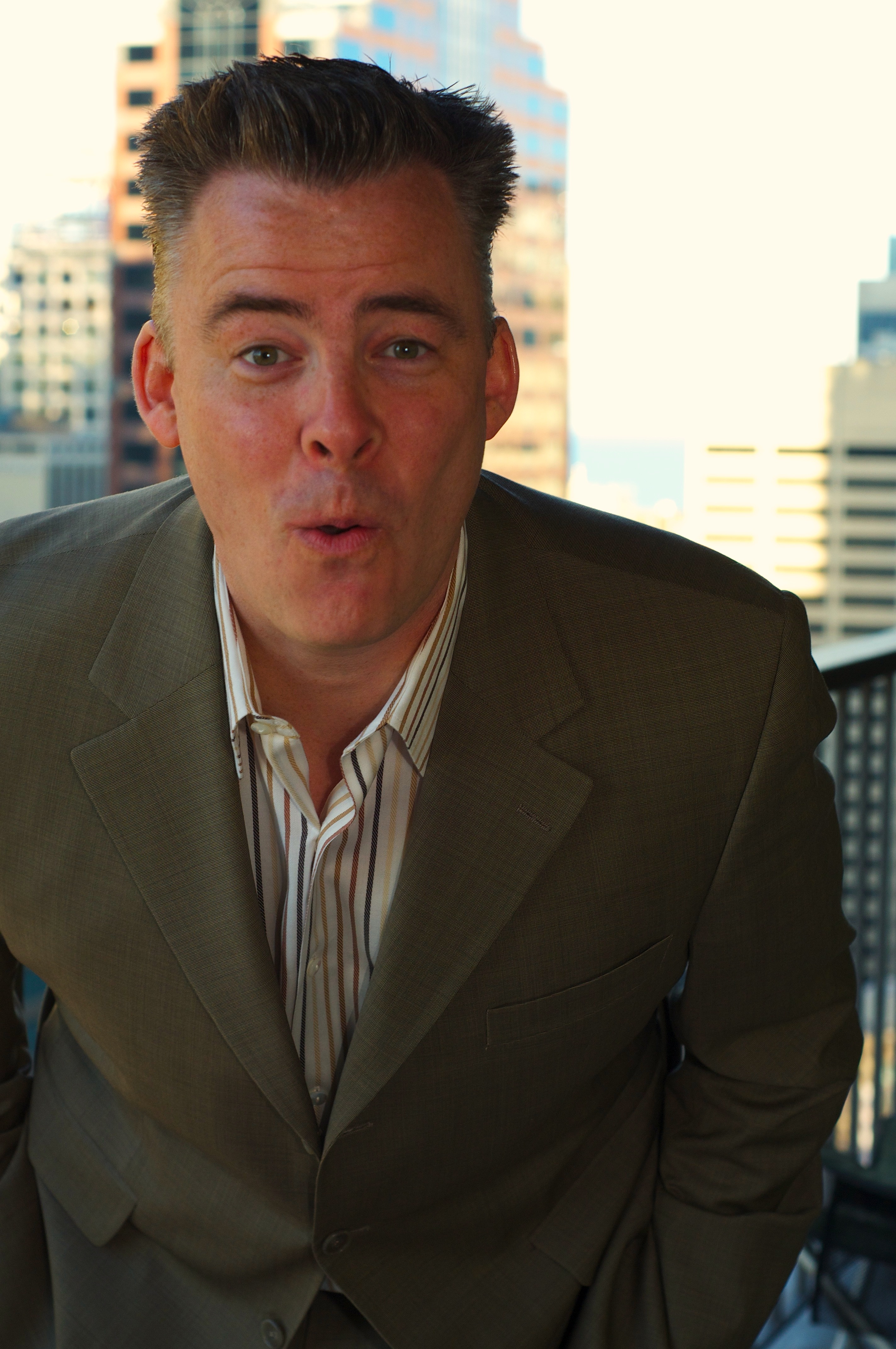 Filmmaker, David Hooper, in his Chicago high-rise apartment in 2010.