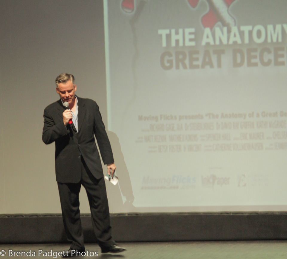 David Hooper speaking at the premiere of The Anatomy of a Great Deception