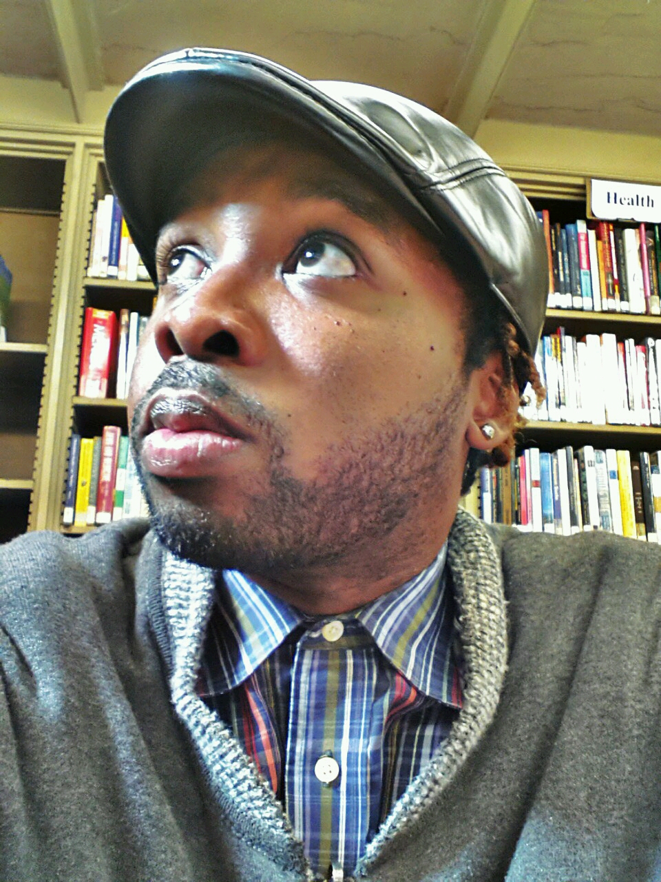 Film Producer Sadeeq Harvey studying at a Philadelphia library.